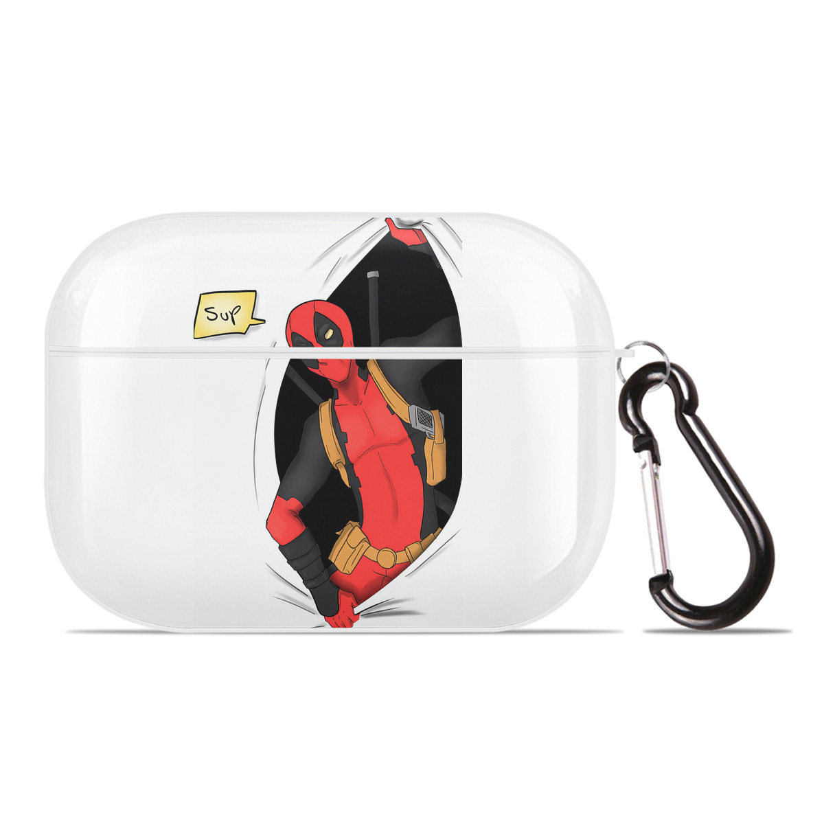 （画像用） Deadpool デッドプール 【AirPods Pro用】ハードシェル保護ケース 耐衝撃・防指紋・カラビナ付き商品仕様