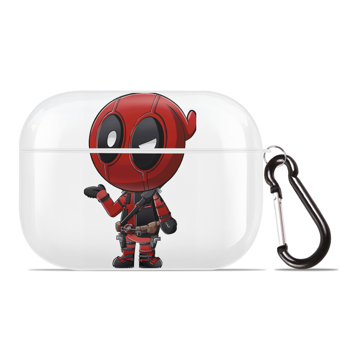 （画像用） Deadpool デッドプール 【AirPods Pro用】ハードシェル保護ケース 耐衝撃・防指紋・カラビナ付き商品仕様