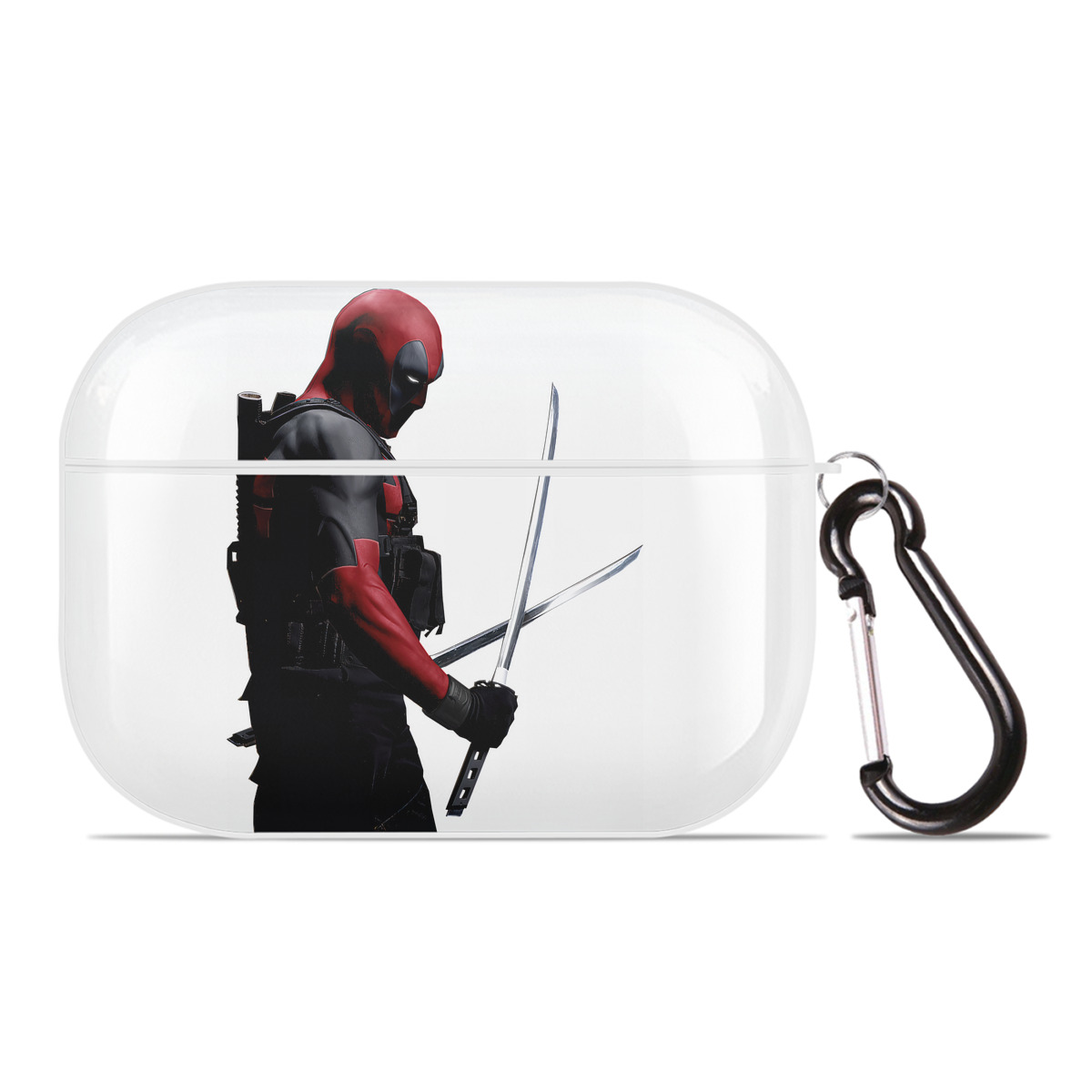 （画像用） Deadpool デッドプール 【AirPods Pro用】ハードシェル保護ケース 耐衝撃・防指紋・カラビナ付き商品仕様