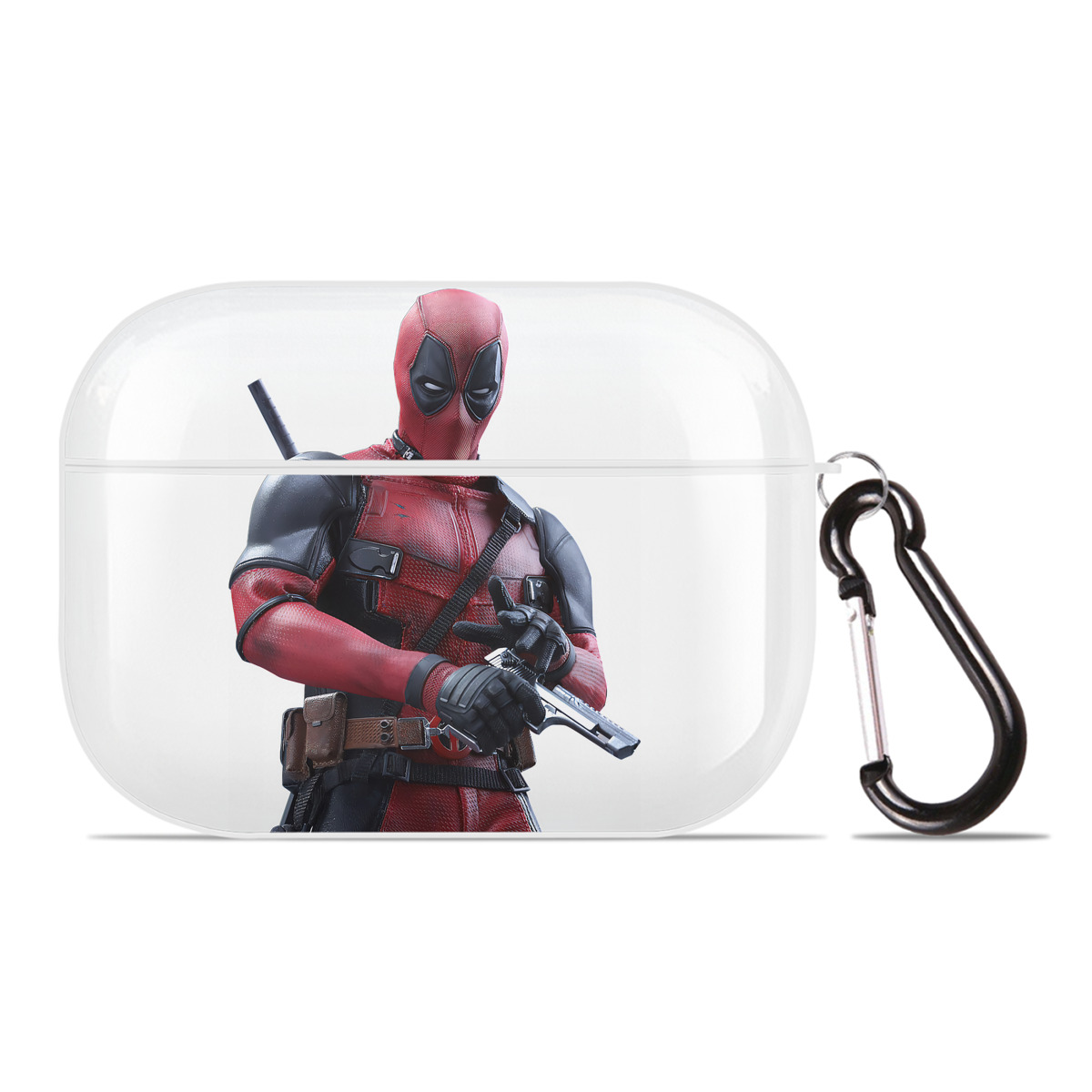 （画像用） Deadpool デッドプール 【AirPods Pro用】ハードシェル保護ケース 耐衝撃・防指紋・カラビナ付き商品仕様