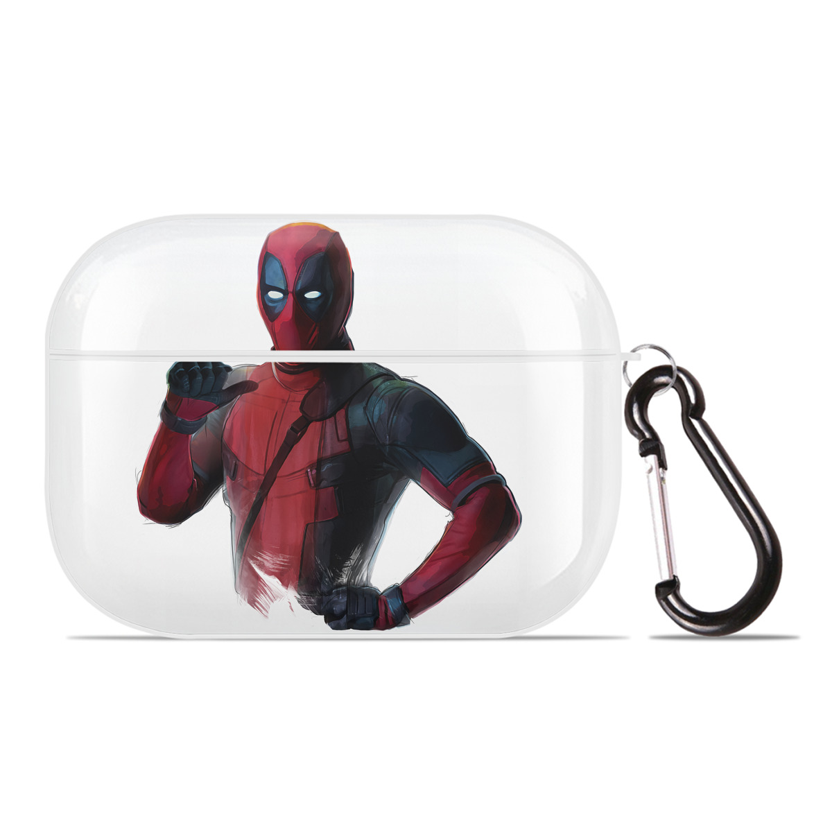 （画像用） Deadpool デッドプール 【AirPods Pro用】ハードシェル保護ケース 耐衝撃・防指紋・カラビナ付き商品仕様