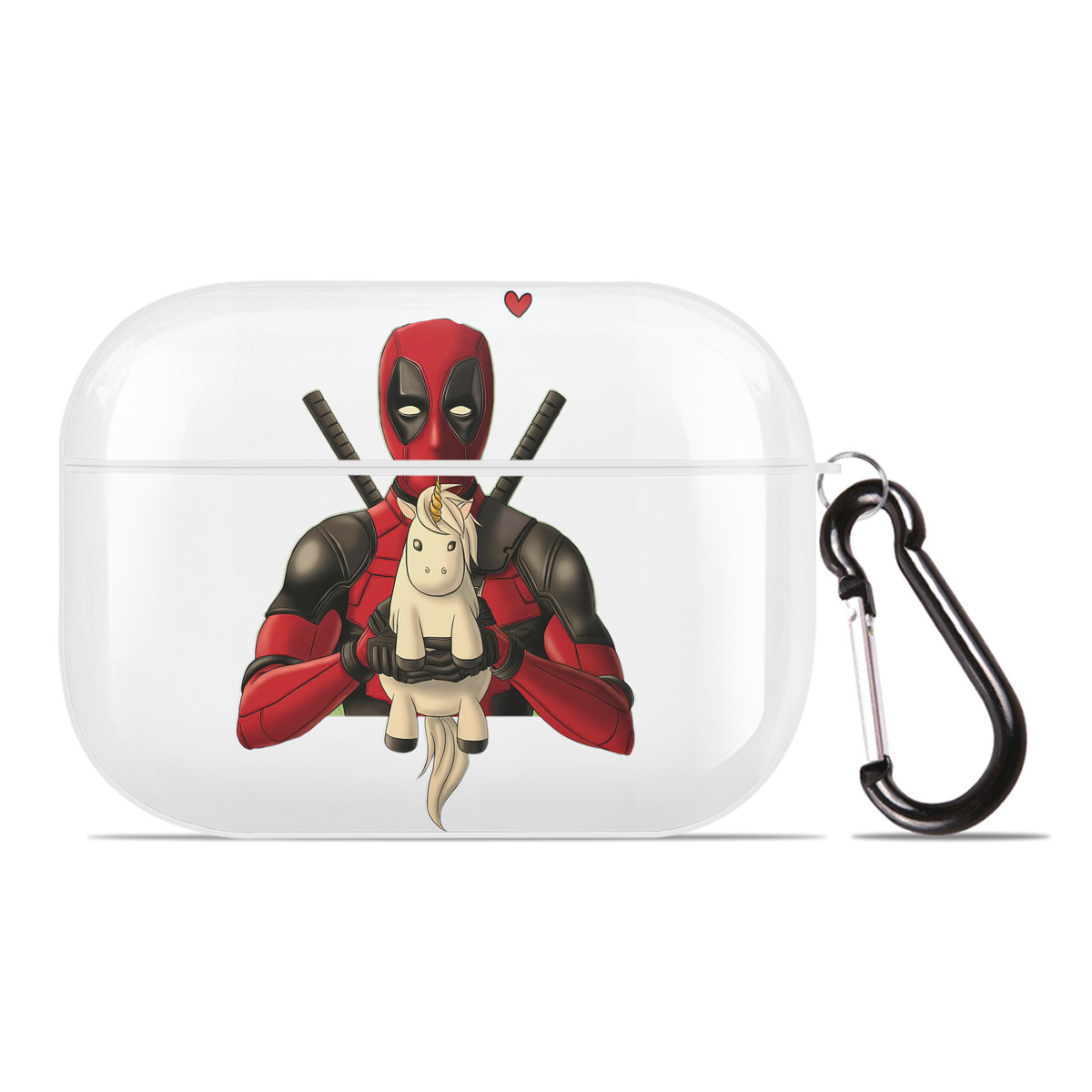 （画像用） Deadpool デッドプール 【AirPods Pro用】ハードシェル保護ケース 耐衝撃・防指紋・カラビナ付き商品仕様