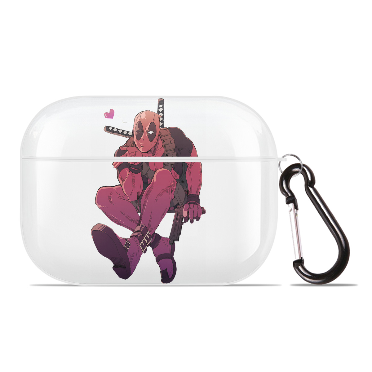 （画像用） Deadpool デッドプール 【AirPods Pro用】ハードシェル保護ケース 耐衝撃・防指紋・カラビナ付き商品仕様