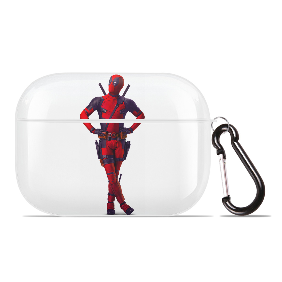（画像用） Deadpool デッドプール 【AirPods Pro用】ハードシェル保護ケース 耐衝撃・防指紋・カラビナ付き商品仕様