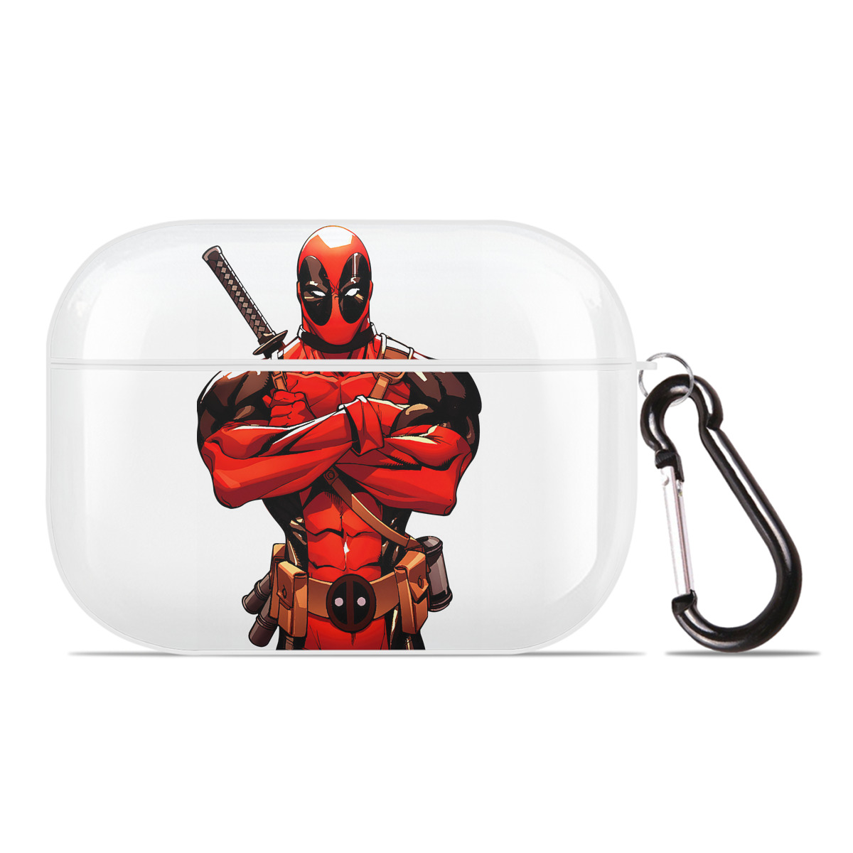 （画像用） Deadpool デッドプール 【AirPods Pro用】ハードシェル保護ケース 耐衝撃・防指紋・カラビナ付き商品仕様