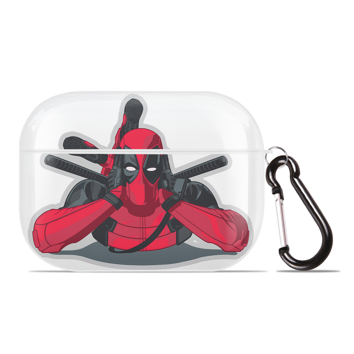 （画像用） Deadpool デッドプール 【AirPods Pro用】ハードシェル保護ケース 耐衝撃・防指紋・カラビナ付き商品仕様