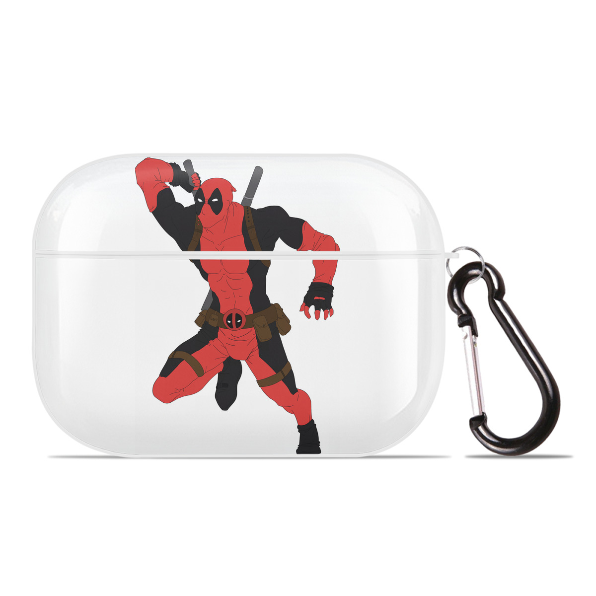 （画像用） Deadpool デッドプール 【AirPods Pro用】ハードシェル保護ケース 耐衝撃・防指紋・カラビナ付き商品仕様