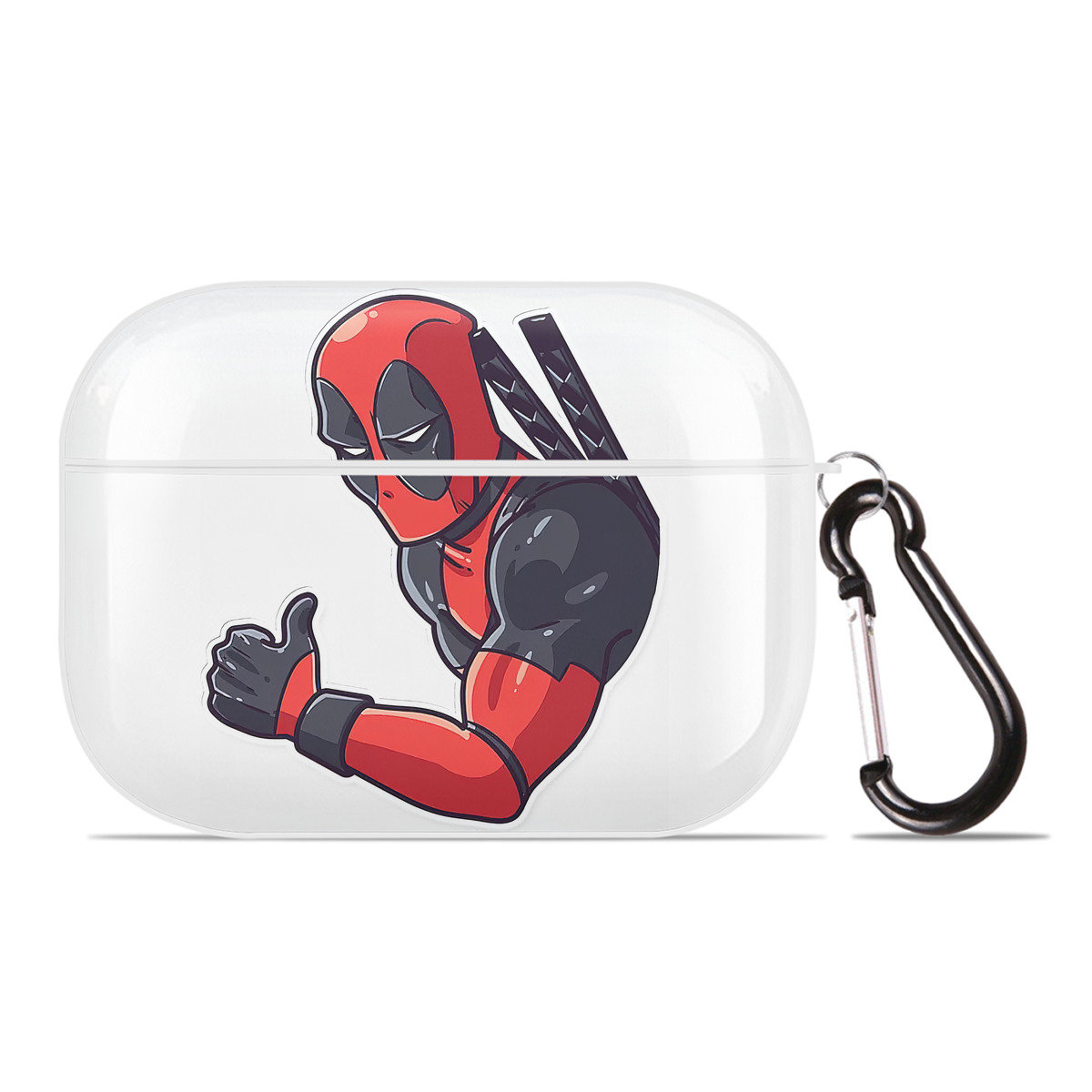 （画像用） Deadpool デッドプール 【AirPods Pro用】ハードシェル保護ケース 耐衝撃・防指紋・カラビナ付き商品仕様