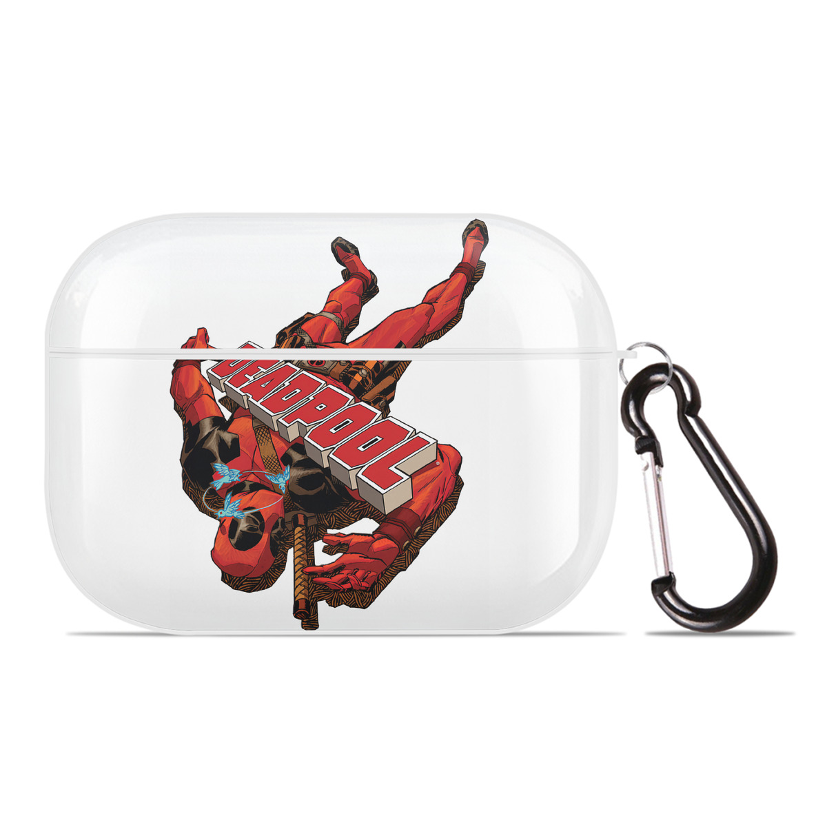 （画像用） Deadpool デッドプール 【AirPods Pro用】ハードシェル保護ケース 耐衝撃・防指紋・カラビナ付き商品仕様