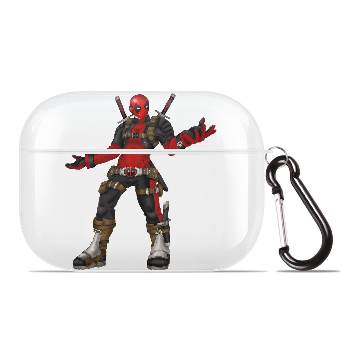 （画像用） Deadpool デッドプール 【AirPods Pro用】ハードシェル保護ケース 耐衝撃・防指紋・カラビナ付き商品仕様