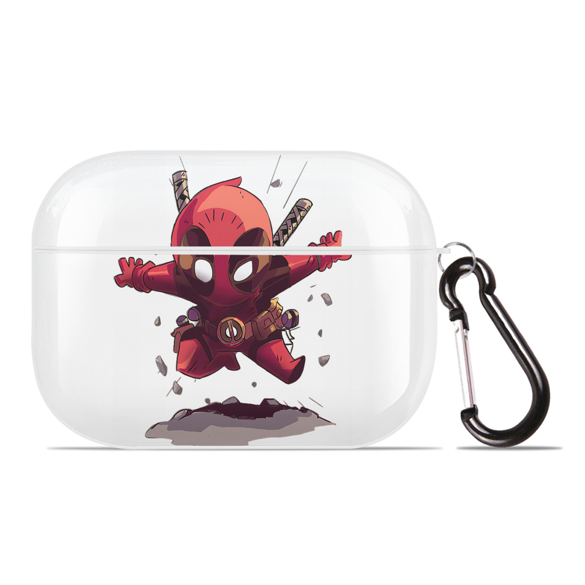 （画像用） Deadpool デッドプール 【AirPods Pro用】ハードシェル保護ケース 耐衝撃・防指紋・カラビナ付き商品仕様