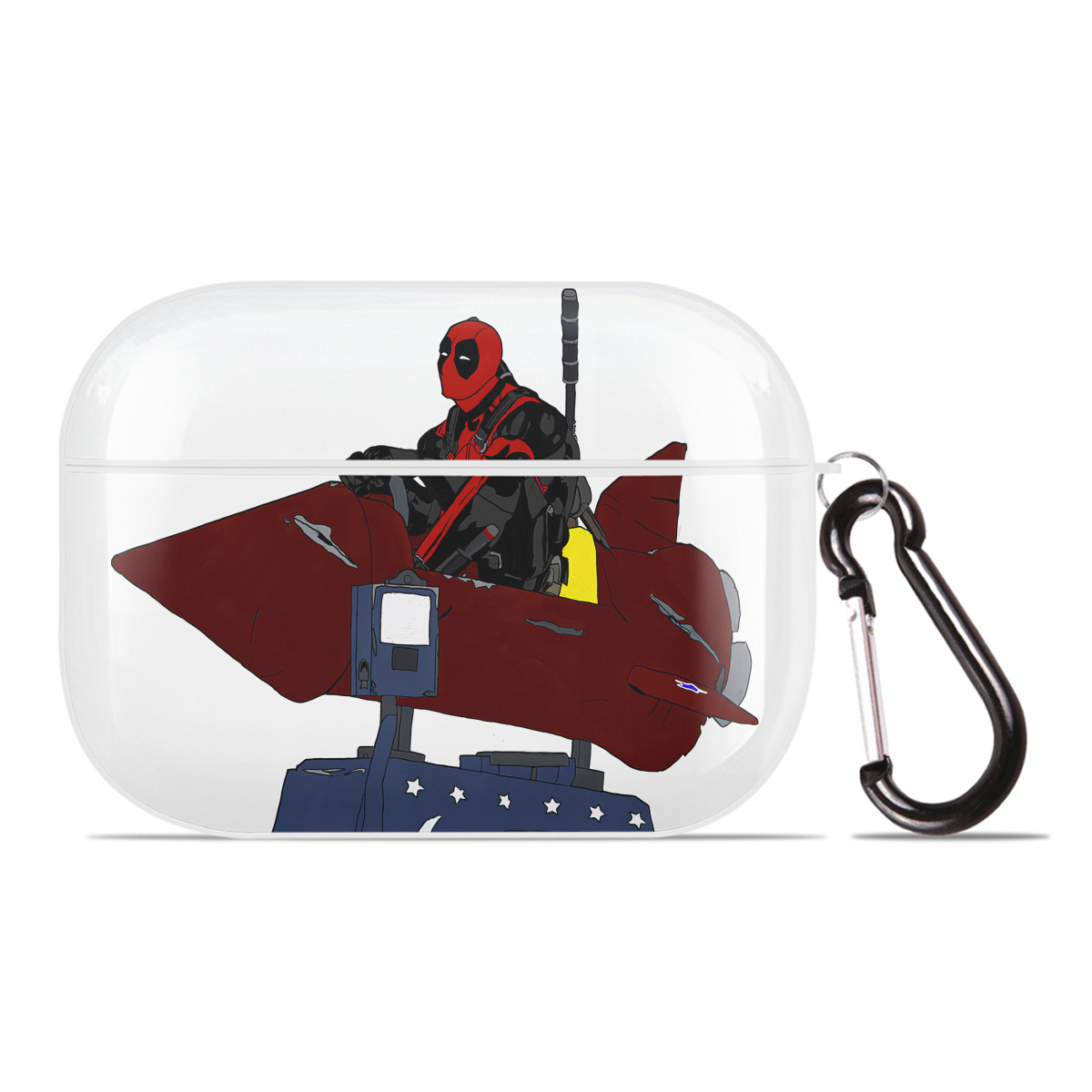 （画像用） Deadpool デッドプール 【AirPods Pro用】ハードシェル保護ケース 耐衝撃・防指紋・カラビナ付き商品仕様