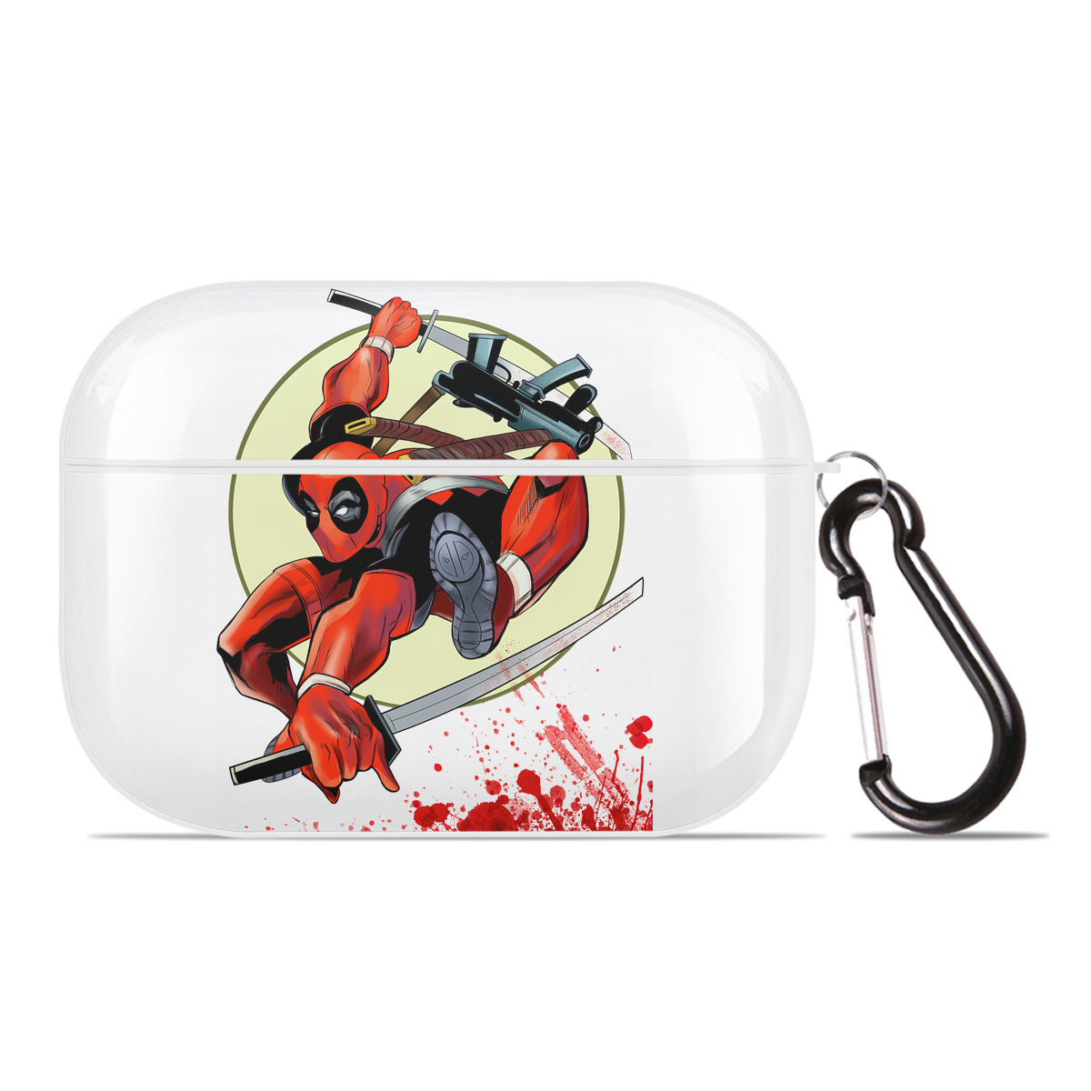 （画像用） Deadpool デッドプール 【AirPods Pro用】ハードシェル保護ケース 耐衝撃・防指紋・カラビナ付き商品仕様