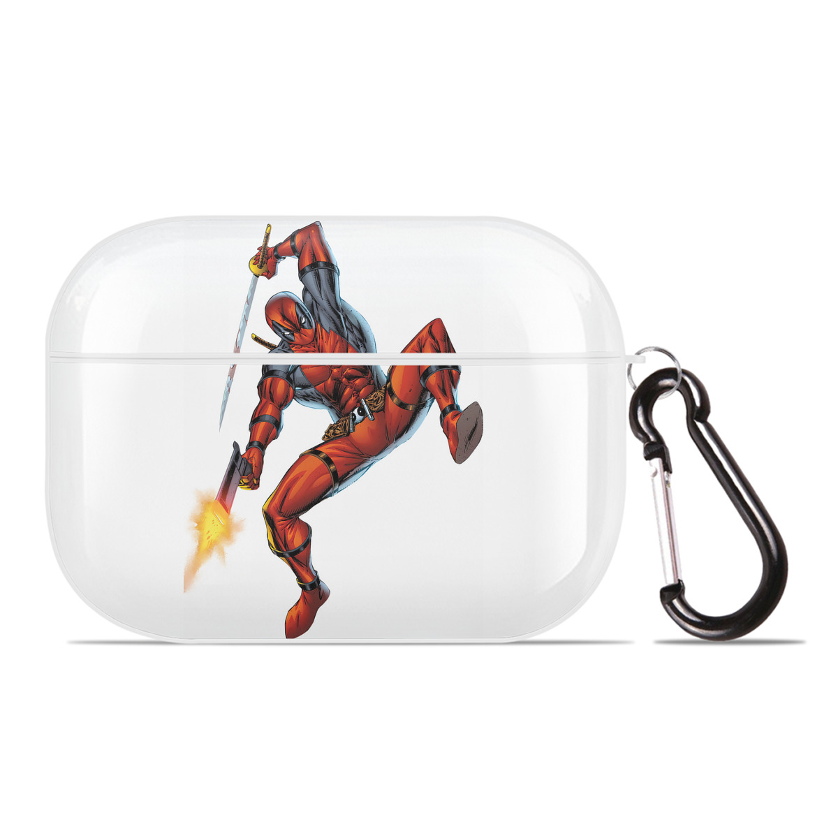 （画像用） Deadpool デッドプール 【AirPods Pro用】ハードシェル保護ケース 耐衝撃・防指紋・カラビナ付き商品仕様