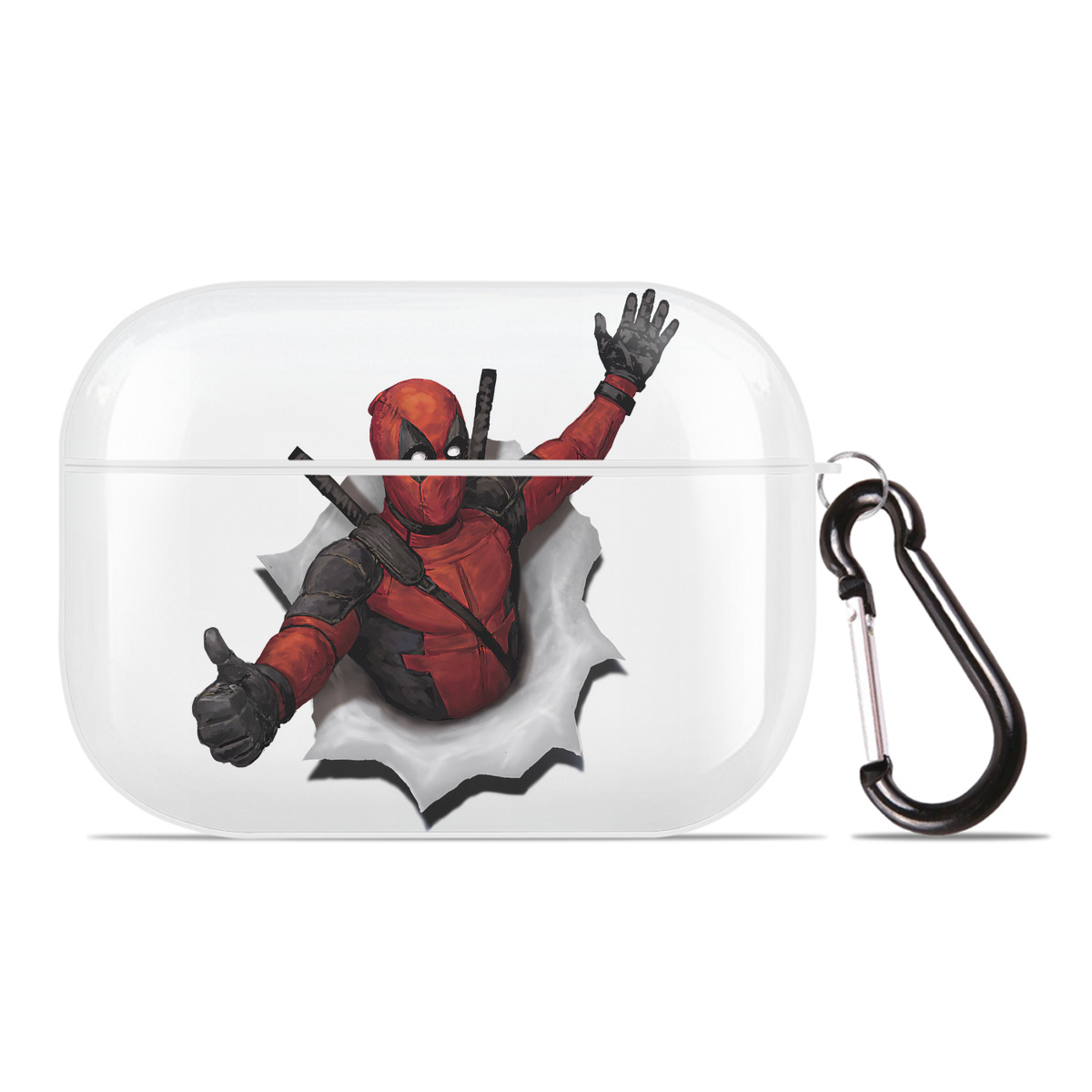 （画像用） Deadpool デッドプール 【AirPods Pro用】ハードシェル保護ケース 耐衝撃・防指紋・カラビナ付き商品仕様
