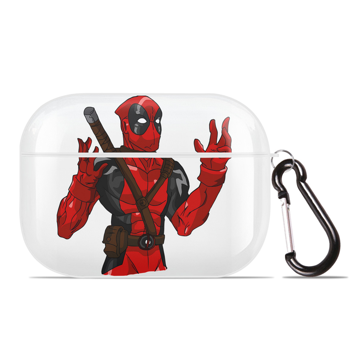 （画像用） Deadpool デッドプール 【AirPods Pro用】ハードシェル保護ケース 耐衝撃・防指紋・カラビナ付き商品仕様