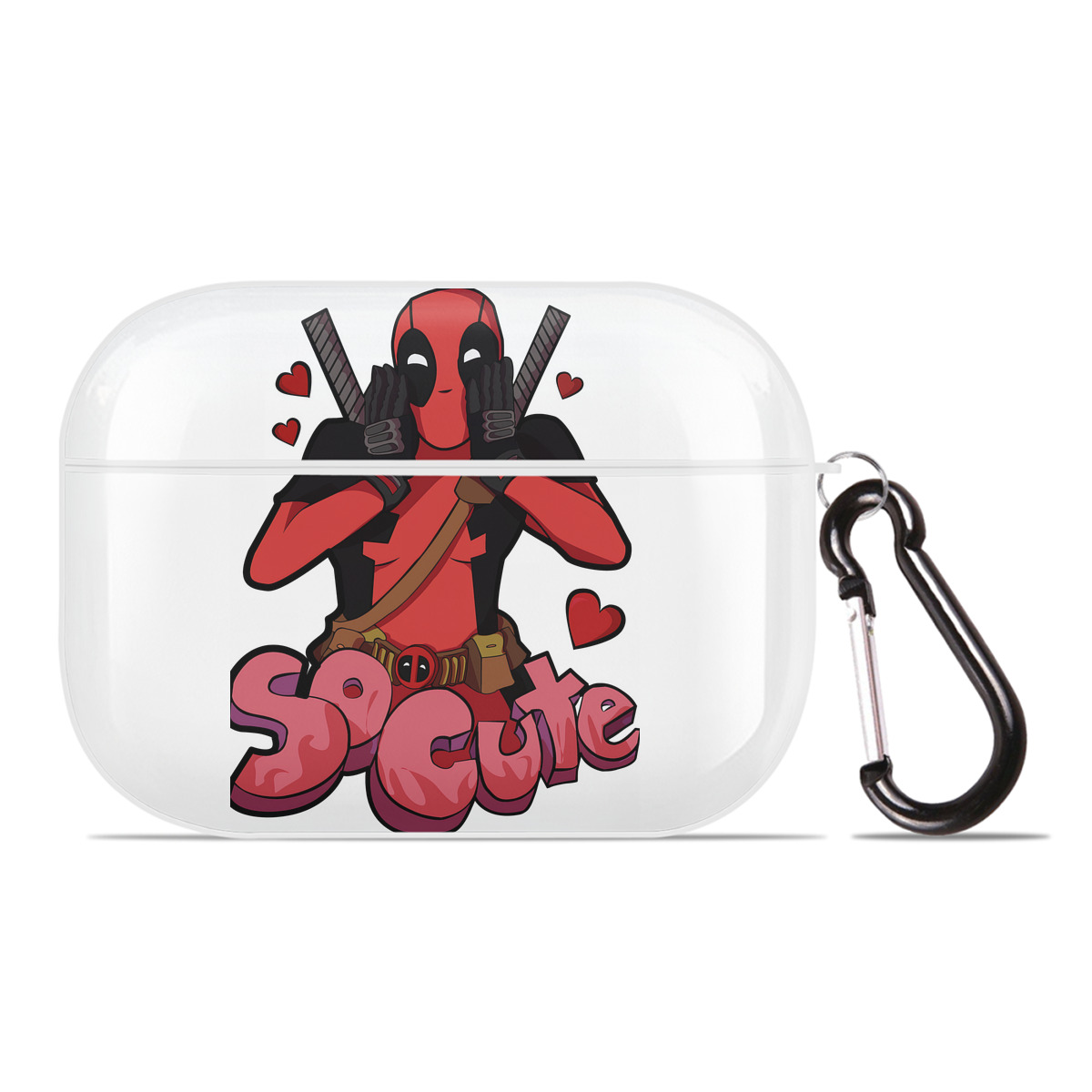 （画像用） Deadpool デッドプール 【AirPods Pro用】ハードシェル保護ケース 耐衝撃・防指紋・カラビナ付き商品仕様