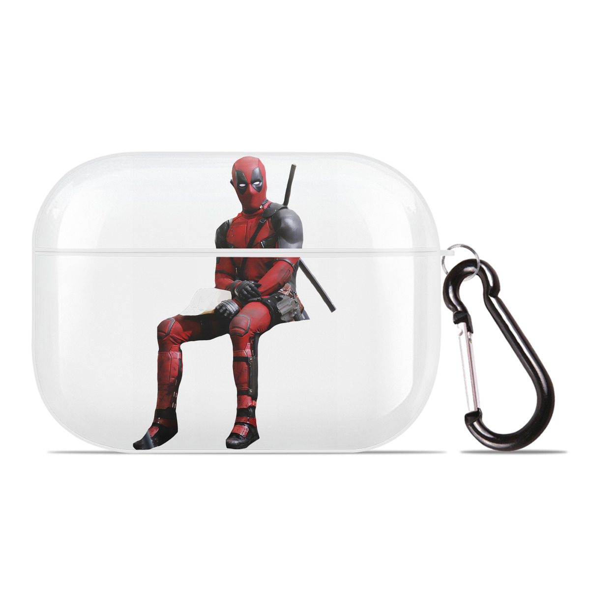 （画像用） Deadpool デッドプール 【AirPods Pro用】ハードシェル保護ケース 耐衝撃・防指紋・カラビナ付き商品仕様
