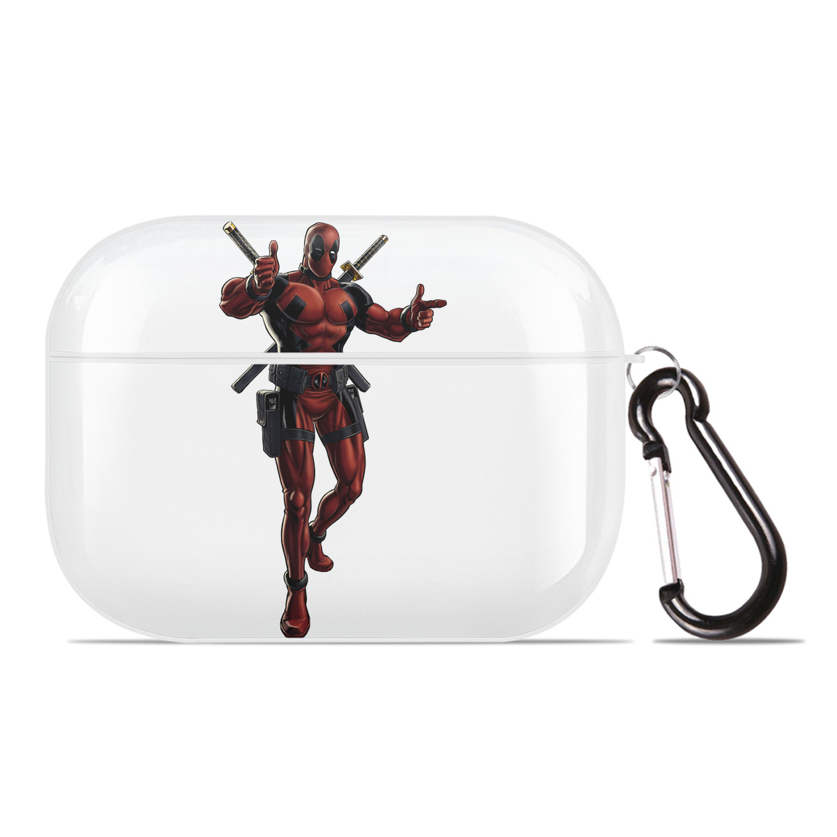 （画像用） Deadpool デッドプール 【AirPods Pro用】ハードシェル保護ケース 耐衝撃・防指紋・カラビナ付き商品仕様