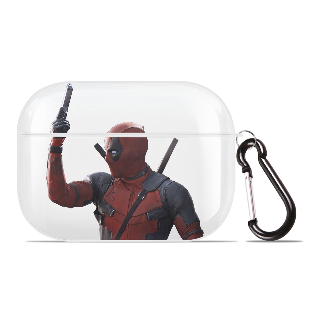 （画像用） Deadpool デッドプール 【AirPods Pro用】ハードシェル保護ケース 耐衝撃・防指紋・カラビナ付き商品仕様