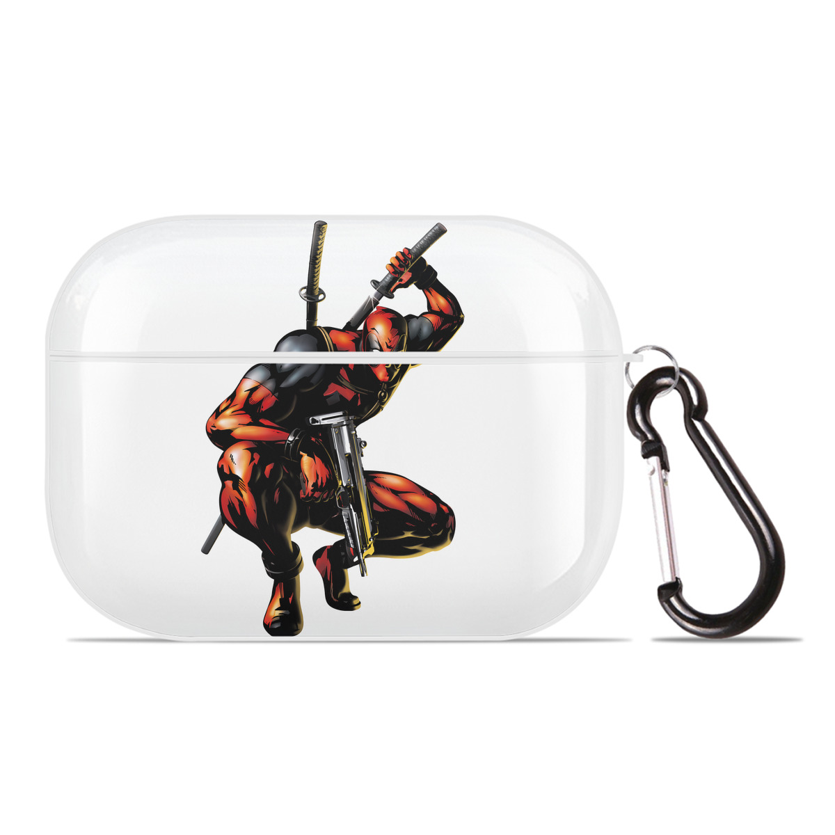 （画像用） Deadpool デッドプール 【AirPods Pro用】ハードシェル保護ケース 耐衝撃・防指紋・カラビナ付き商品仕様