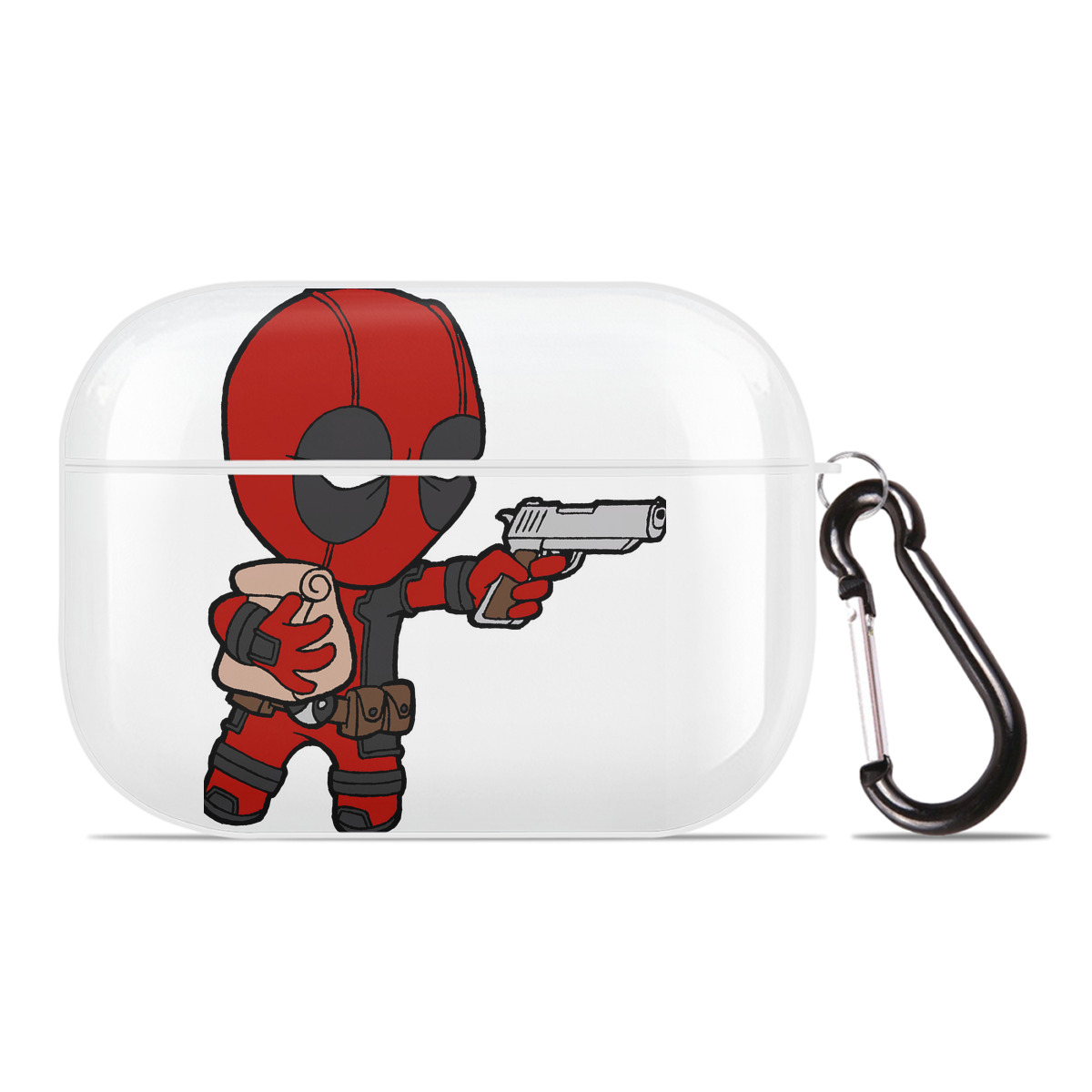 （画像用） Deadpool デッドプール 【AirPods Pro用】ハードシェル保護ケース 耐衝撃・防指紋・カラビナ付き商品仕様