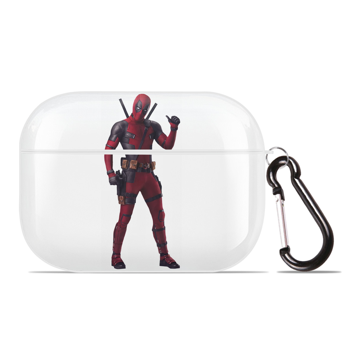 （画像用） Deadpool デッドプール 【AirPods Pro用】ハードシェル保護ケース 耐衝撃・防指紋・カラビナ付き商品仕様