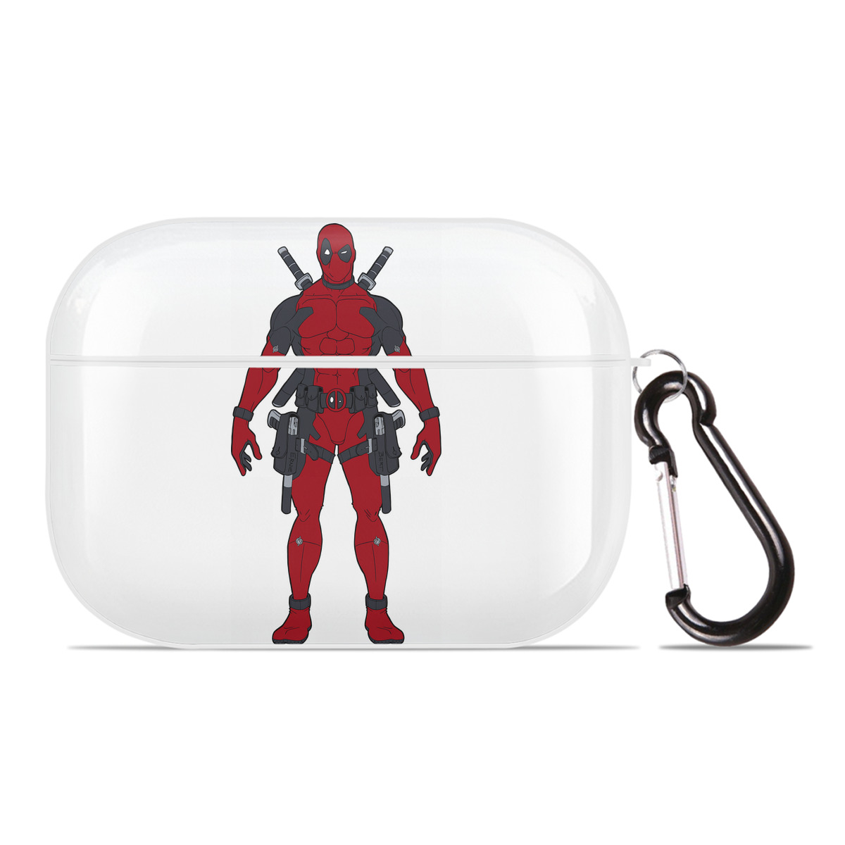 （画像用） Deadpool デッドプール 【AirPods Pro用】ハードシェル保護ケース 耐衝撃・防指紋・カラビナ付き商品仕様