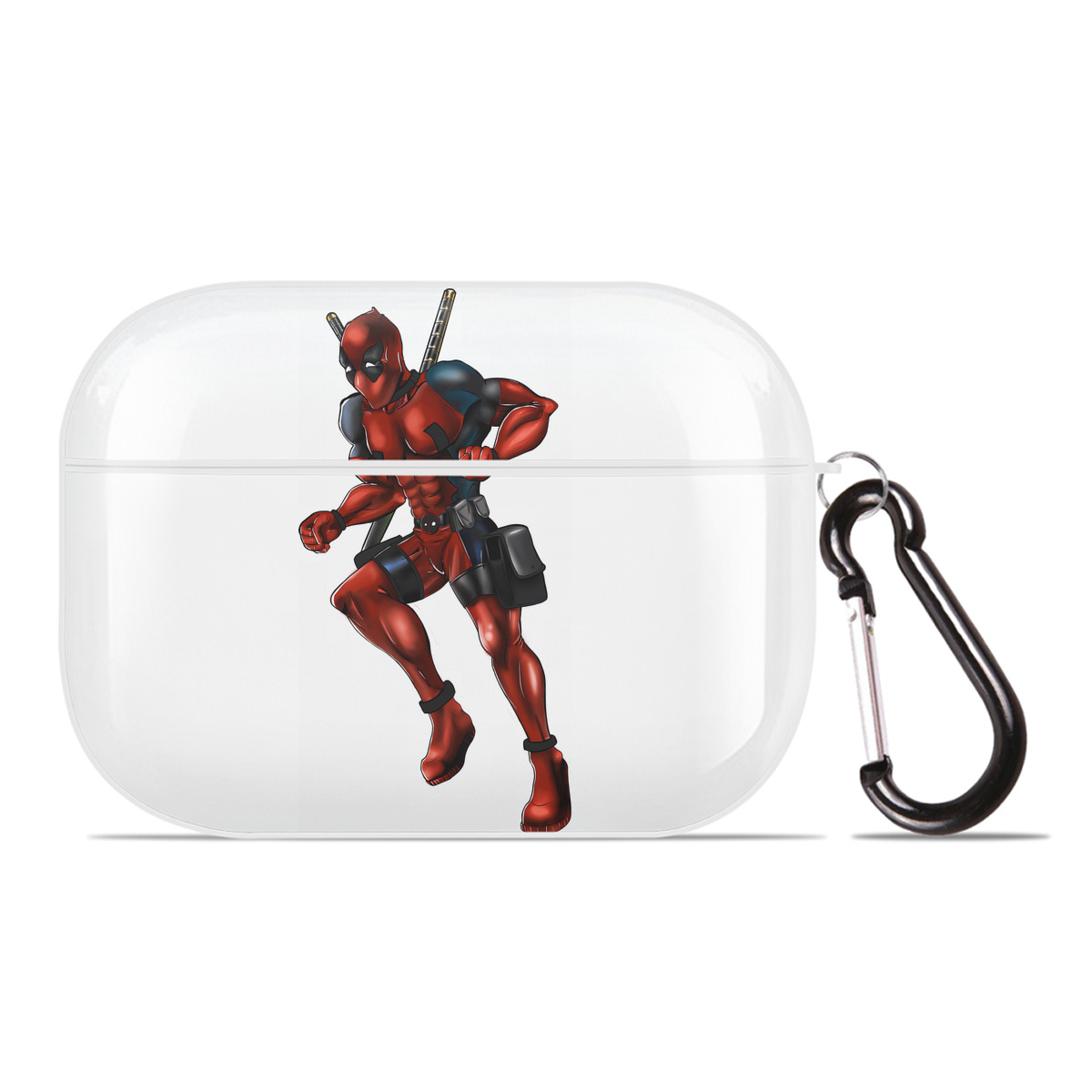 （画像用） Deadpool デッドプール 【AirPods Pro用】ハードシェル保護ケース 耐衝撃・防指紋・カラビナ付き商品仕様
