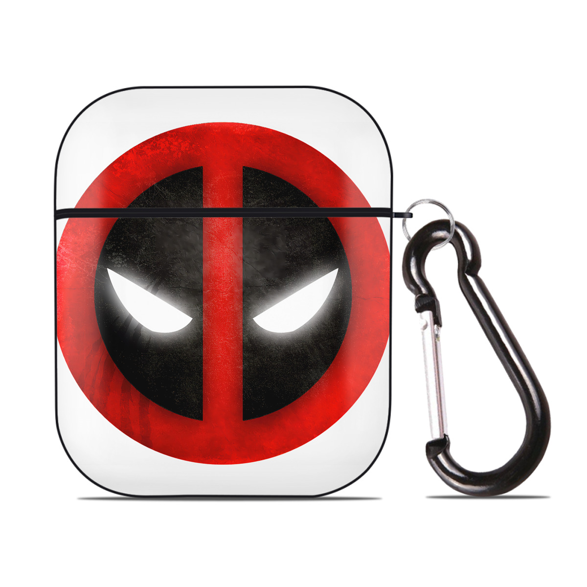 （画像用） Deadpool デッドプール AirPods 第2世代保護ケース ハードシェル ブラック 耐衝撃・防指紋・カラビナ付き