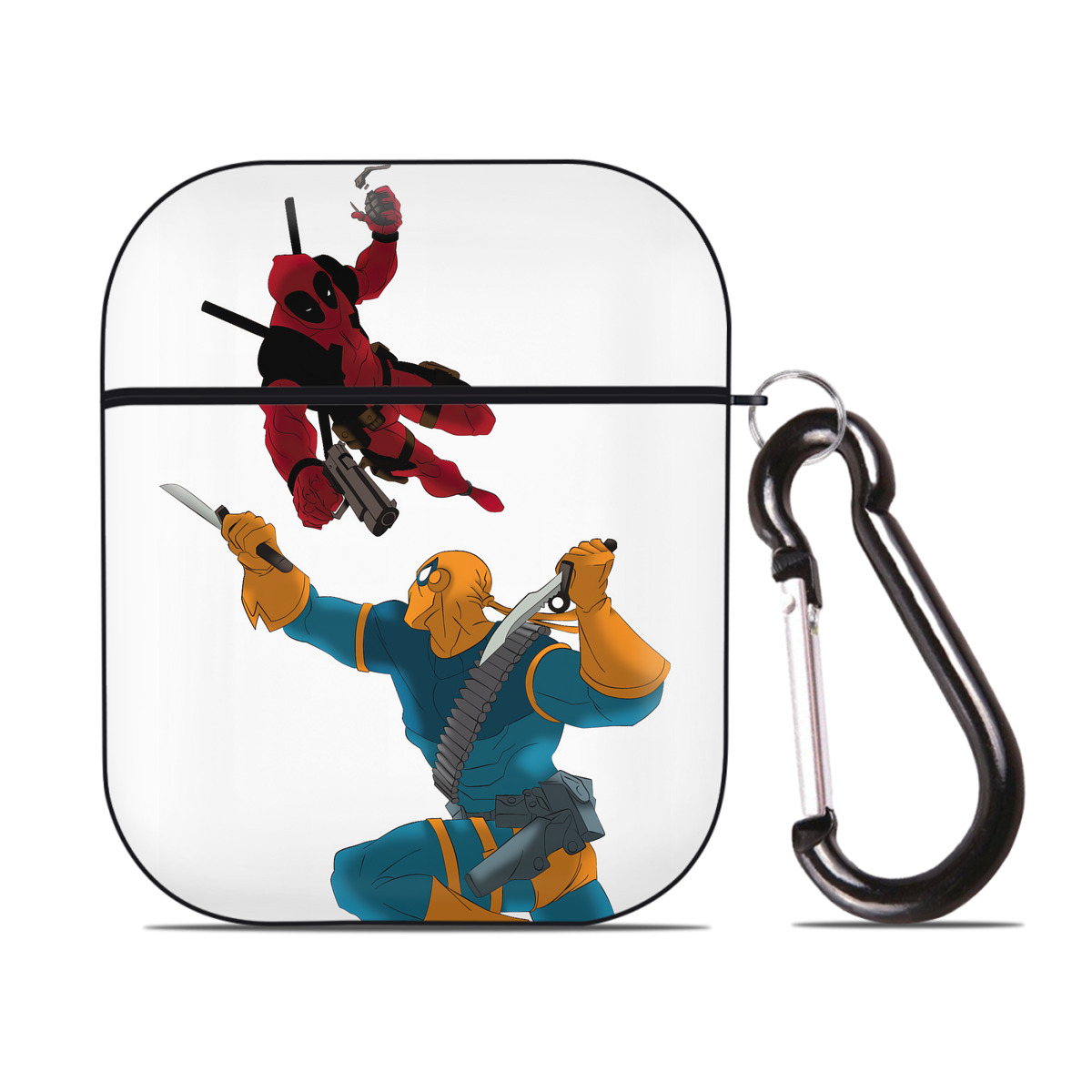 （画像用） Deadpool デッドプール AirPods 第2世代保護ケース ハードシェル ブラック 耐衝撃・防指紋・カラビナ付き