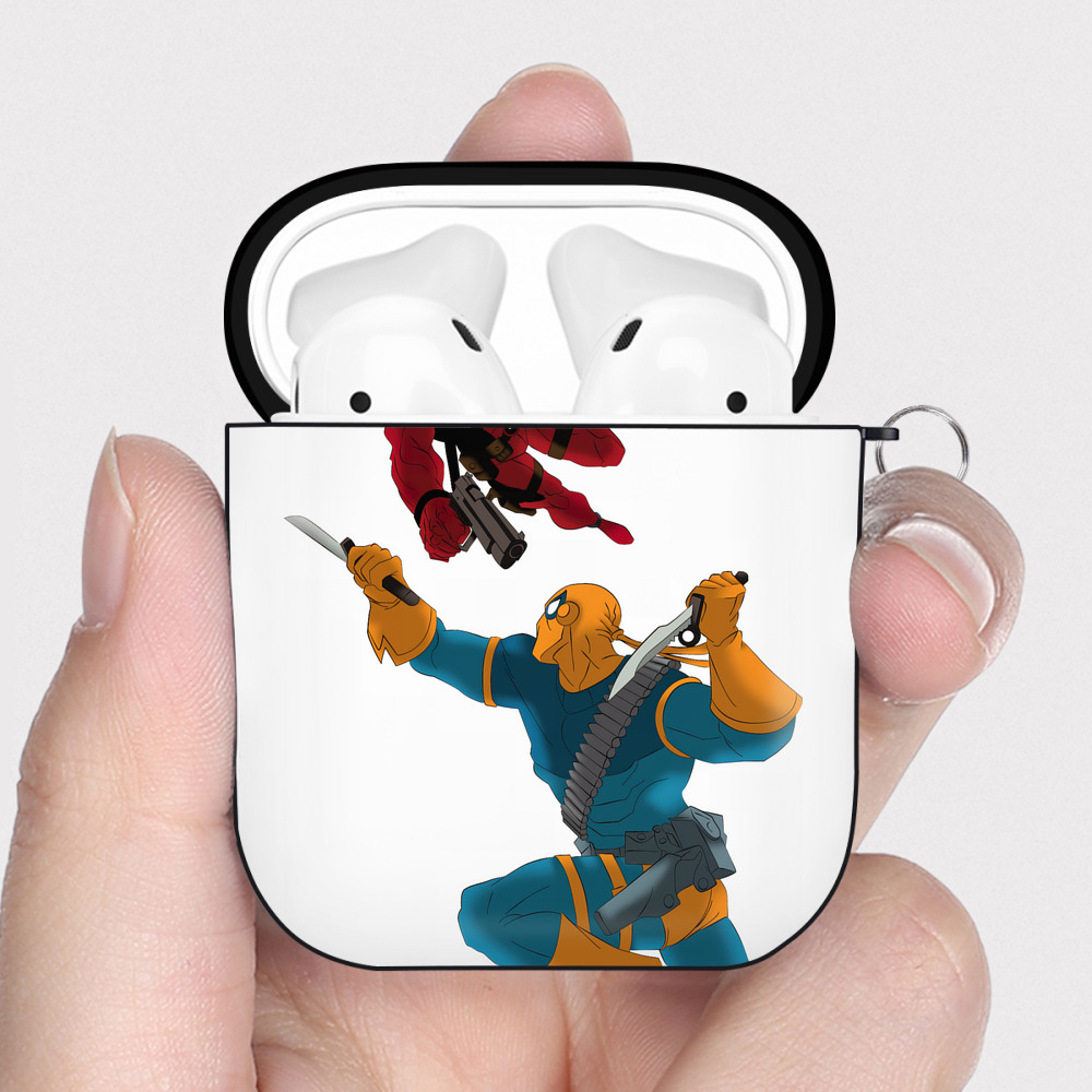 （画像用） Deadpool デッドプール AirPods 第2世代保護ケース ハードシェル ブラック 耐衝撃・防指紋・カラビナ付き