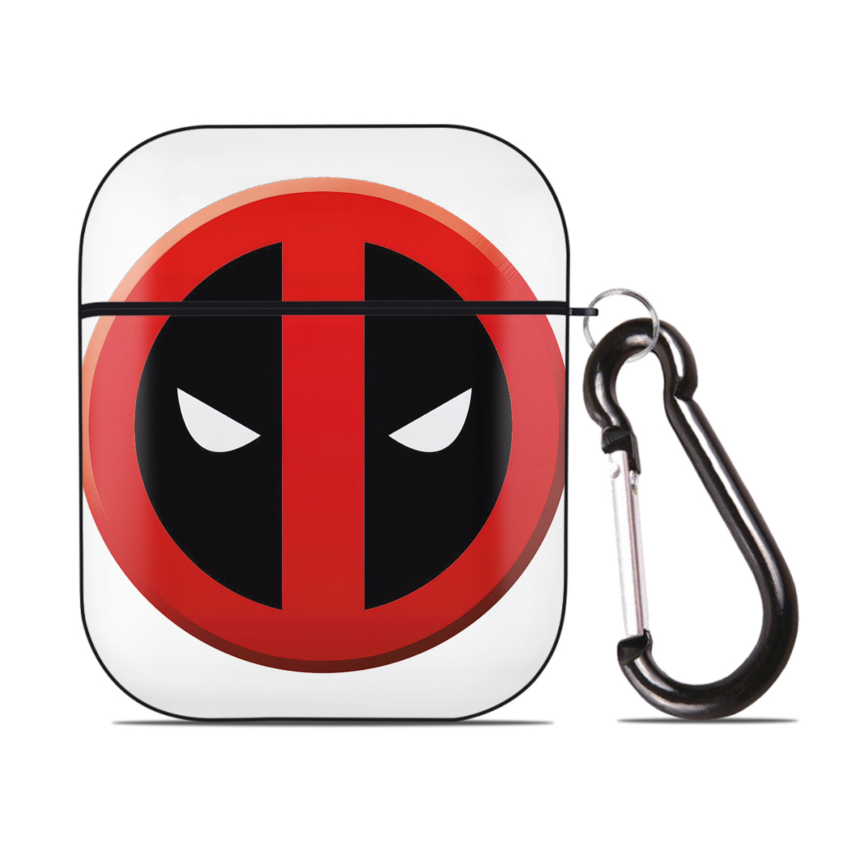 （画像用） Deadpool デッドプール AirPods 第2世代保護ケース ハードシェル ブラック 耐衝撃・防指紋・カラビナ付き