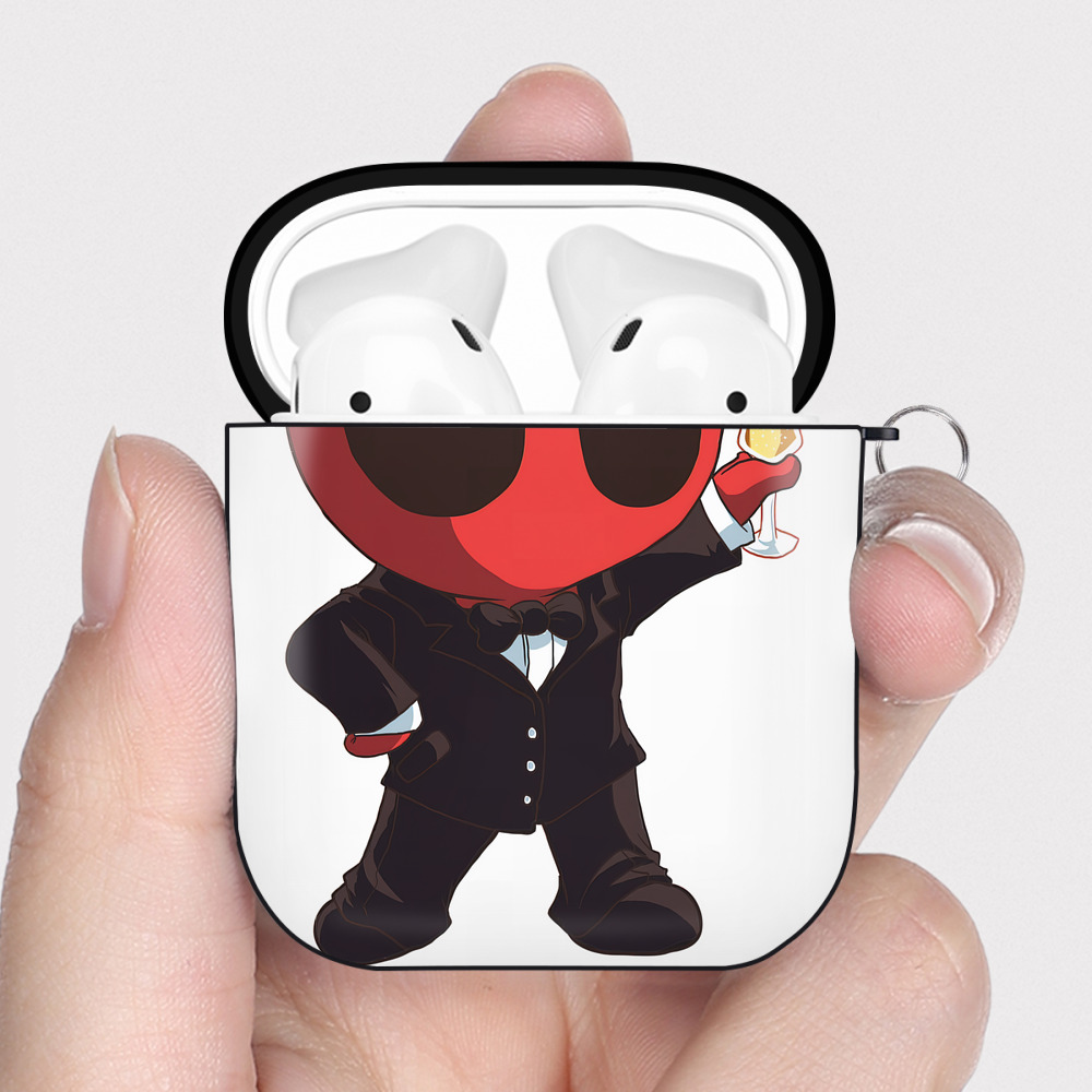（画像用） Deadpool デッドプール AirPods 第2世代保護ケース ハードシェル ブラック 耐衝撃・防指紋・カラビナ付き
