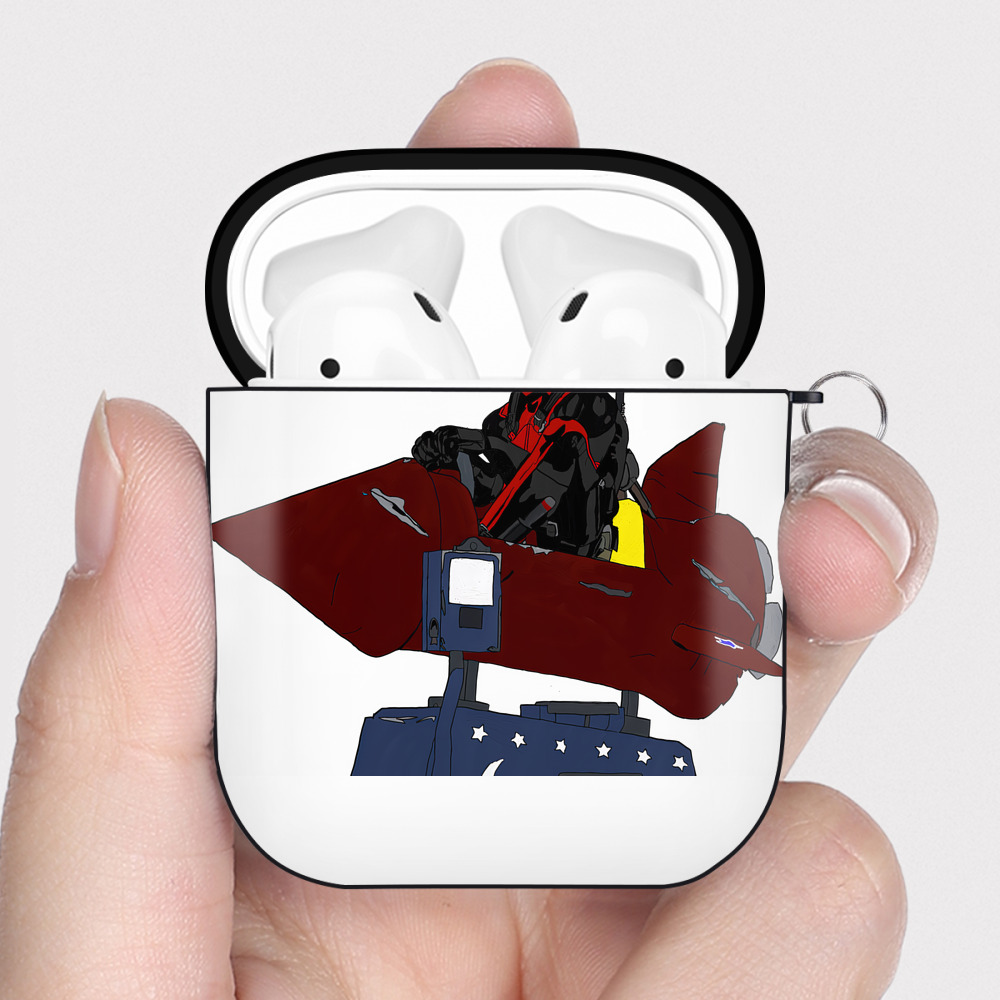 （画像用） Deadpool デッドプール AirPods 第2世代保護ケース ハードシェル ブラック 耐衝撃・防指紋・カラビナ付き