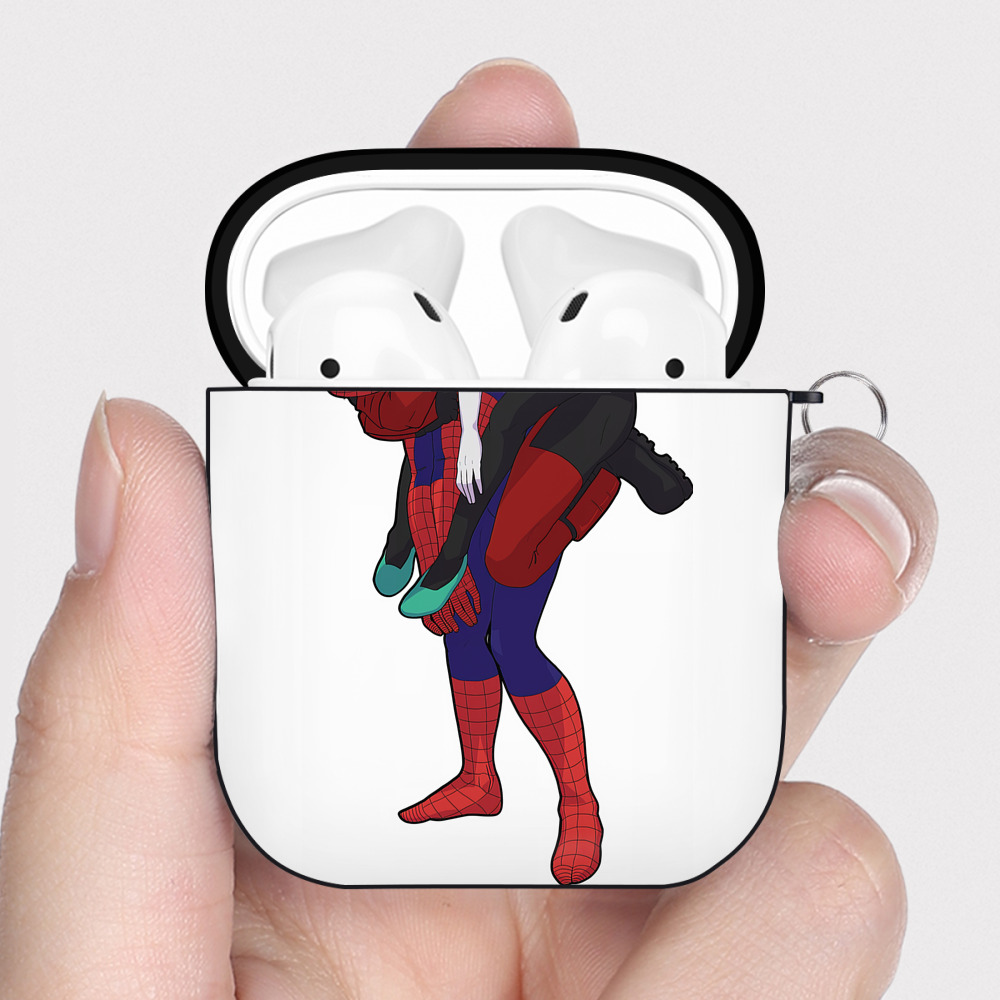 （画像用） Deadpool デッドプール AirPods 第2世代保護ケース ハードシェル ブラック 耐衝撃・防指紋・カラビナ付き