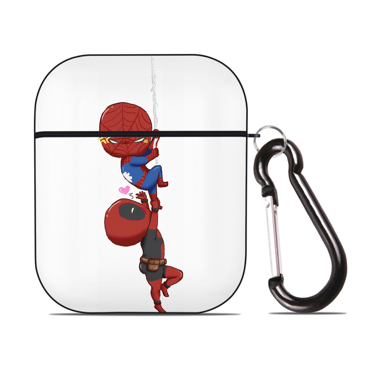 （画像用） Deadpool デッドプール AirPods 第2世代保護ケース ハードシェル ブラック 耐衝撃・防指紋・カラビナ付き