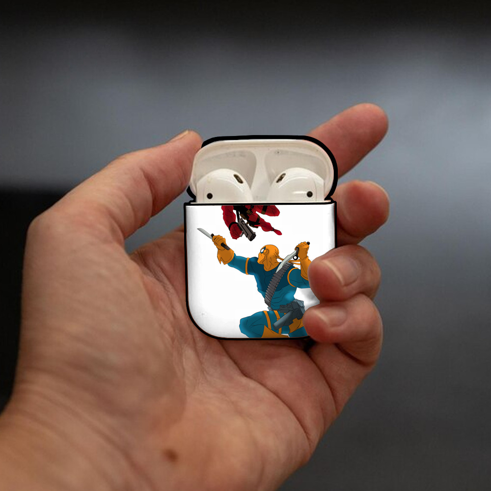 Deadpool デッドプール AirPods 第2世代保護ケース ハードシェル ブラック 耐衝撃・防指紋・カラビナ付き