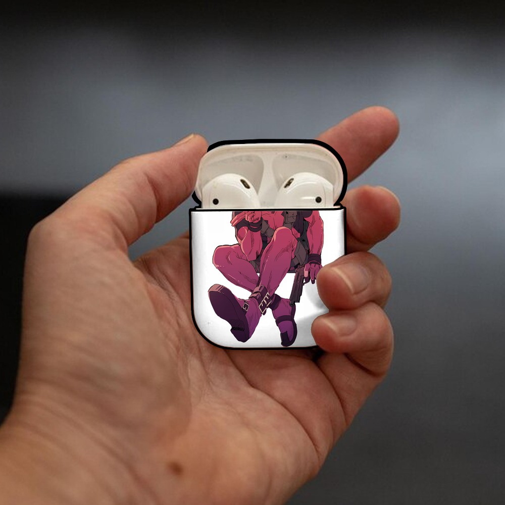 Deadpool デッドプール AirPods 第2世代保護ケース ハードシェル ブラック 耐衝撃・防指紋・カラビナ付き