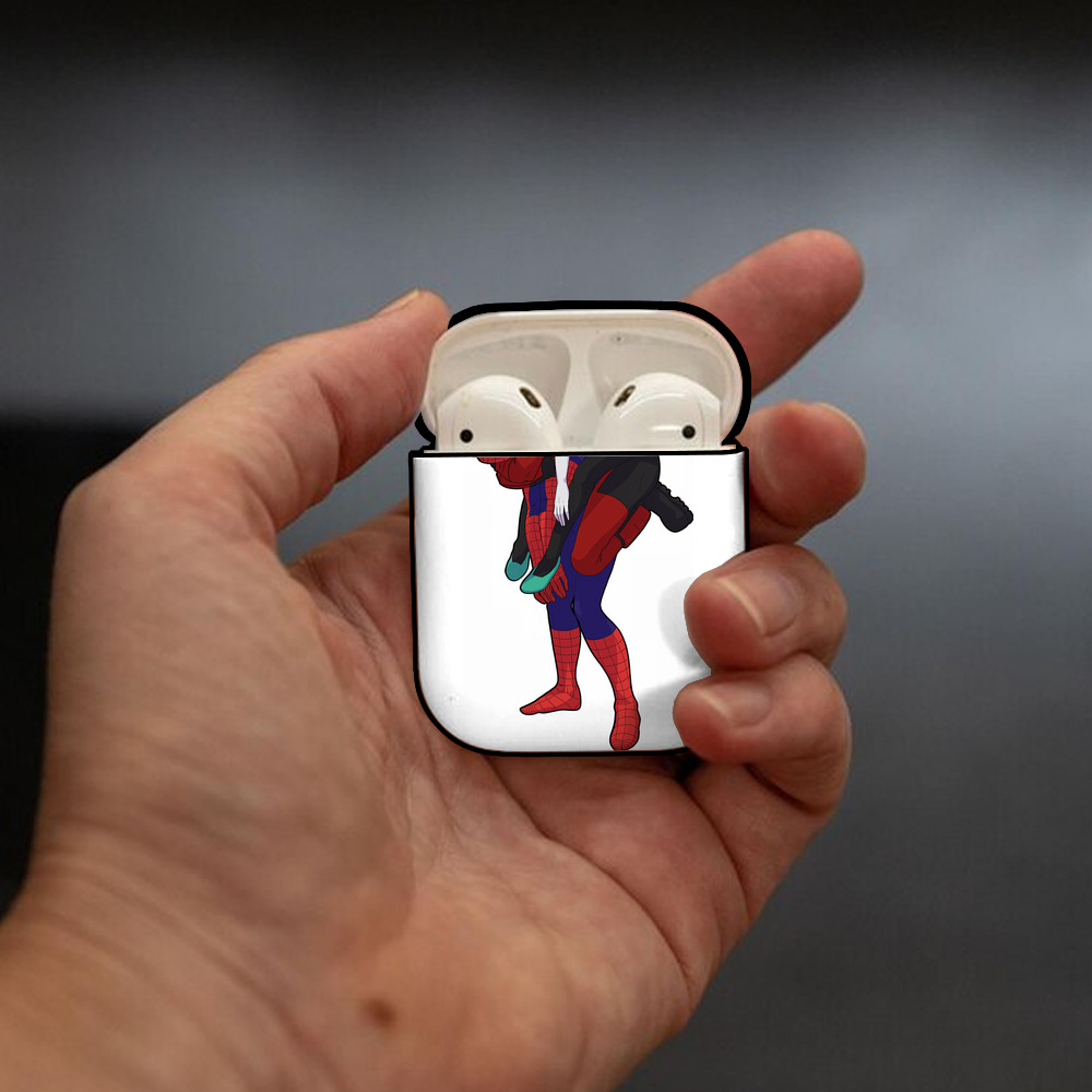 Deadpool デッドプール AirPods 第2世代保護ケース ハードシェル ブラック 耐衝撃・防指紋・カラビナ付き