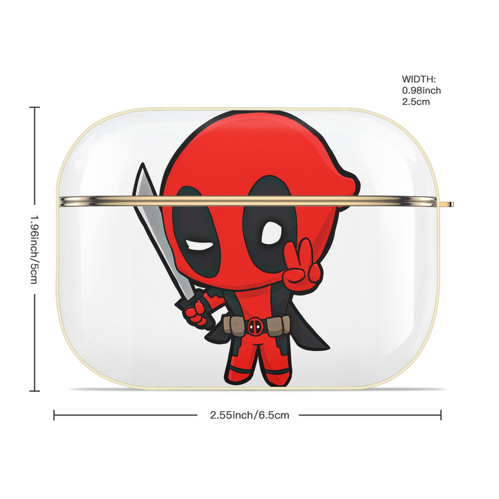 Deadpool デッドプール 【AirPods Pro用】ハードシェル保護ケース｜耐衝撃・防指紋・カラビナ付き商品仕様