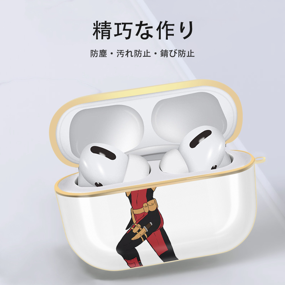 Deadpool デッドプール 【AirPods Pro用】ハードシェル保護ケース｜耐衝撃・防指紋・カラビナ付き商品仕様