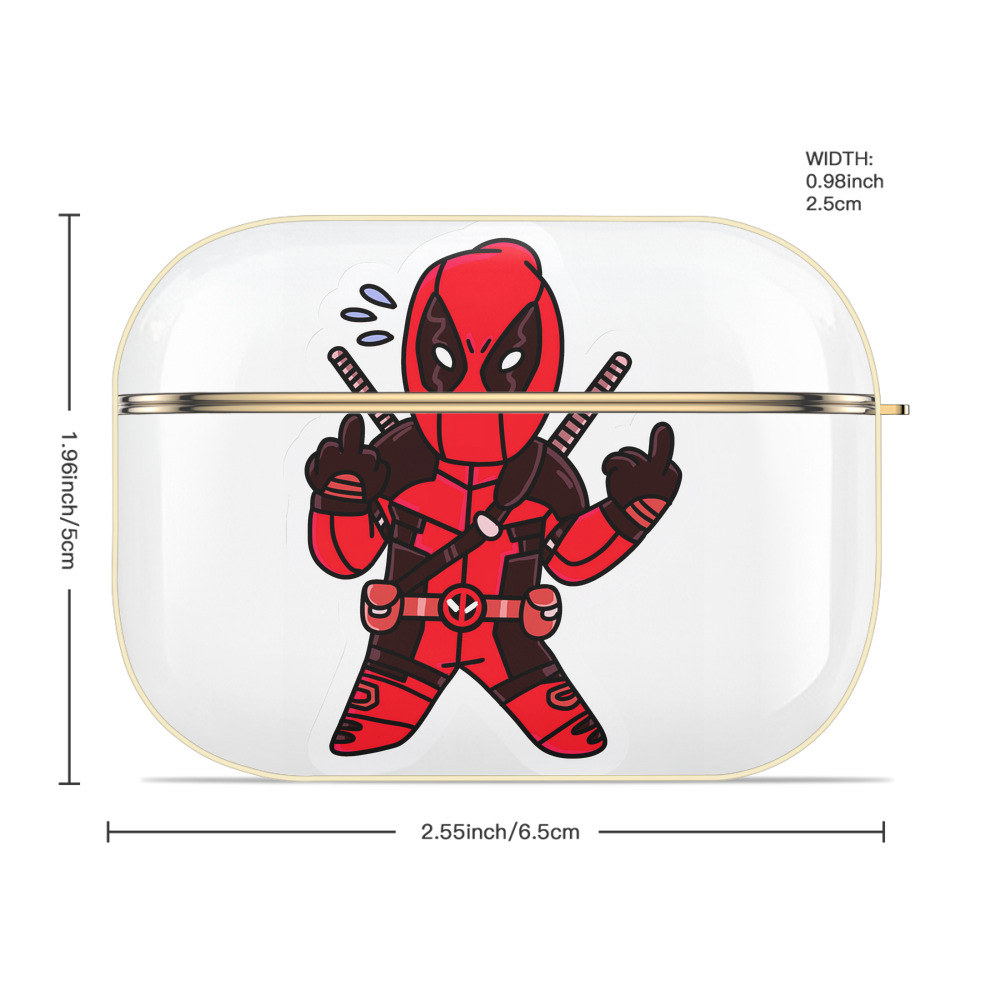 Deadpool デッドプール 【AirPods Pro用】ハードシェル保護ケース｜耐衝撃・防指紋・カラビナ付き商品仕様