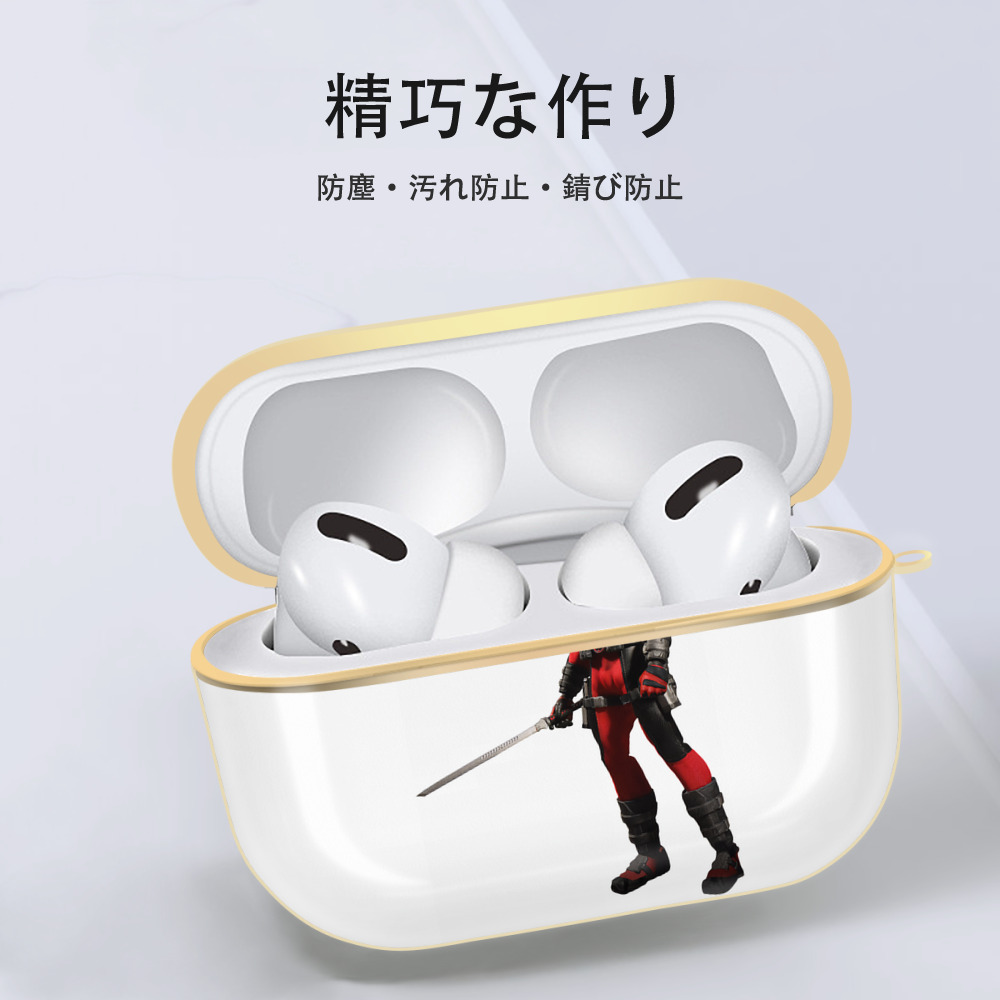Deadpool デッドプール 【AirPods Pro用】ハードシェル保護ケース｜耐衝撃・防指紋・カラビナ付き商品仕様