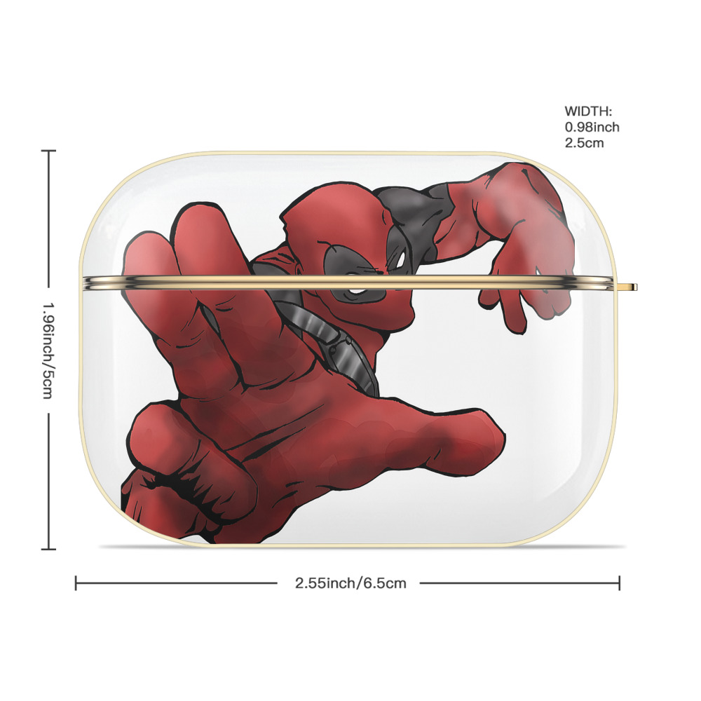Deadpool デッドプール 【AirPods Pro用】ハードシェル保護ケース｜耐衝撃・防指紋・カラビナ付き商品仕様