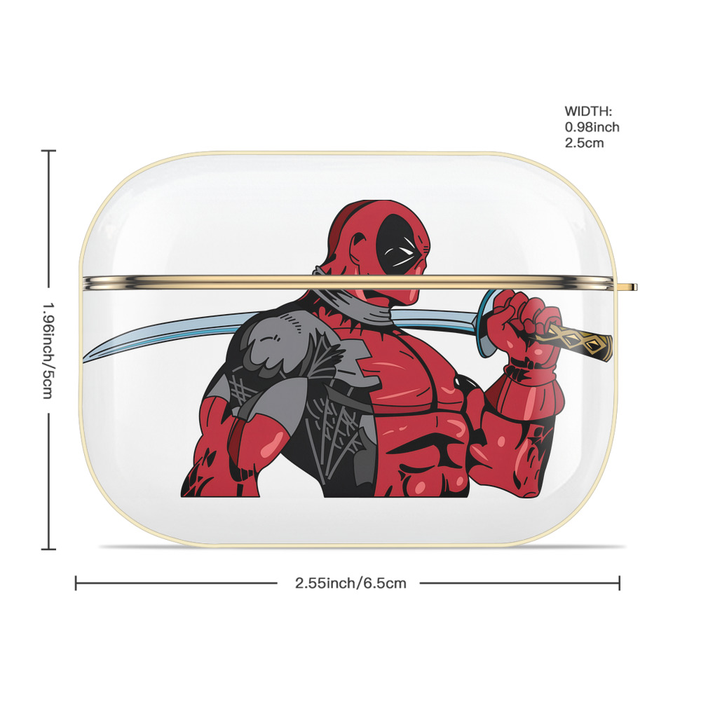 Deadpool デッドプール 【AirPods Pro用】ハードシェル保護ケース｜耐衝撃・防指紋・カラビナ付き商品仕様