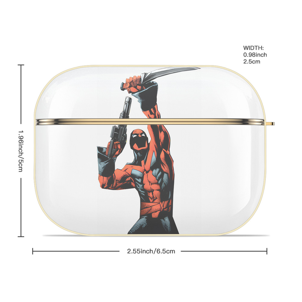 Deadpool デッドプール 【AirPods Pro用】ハードシェル保護ケース｜耐衝撃・防指紋・カラビナ付き商品仕様
