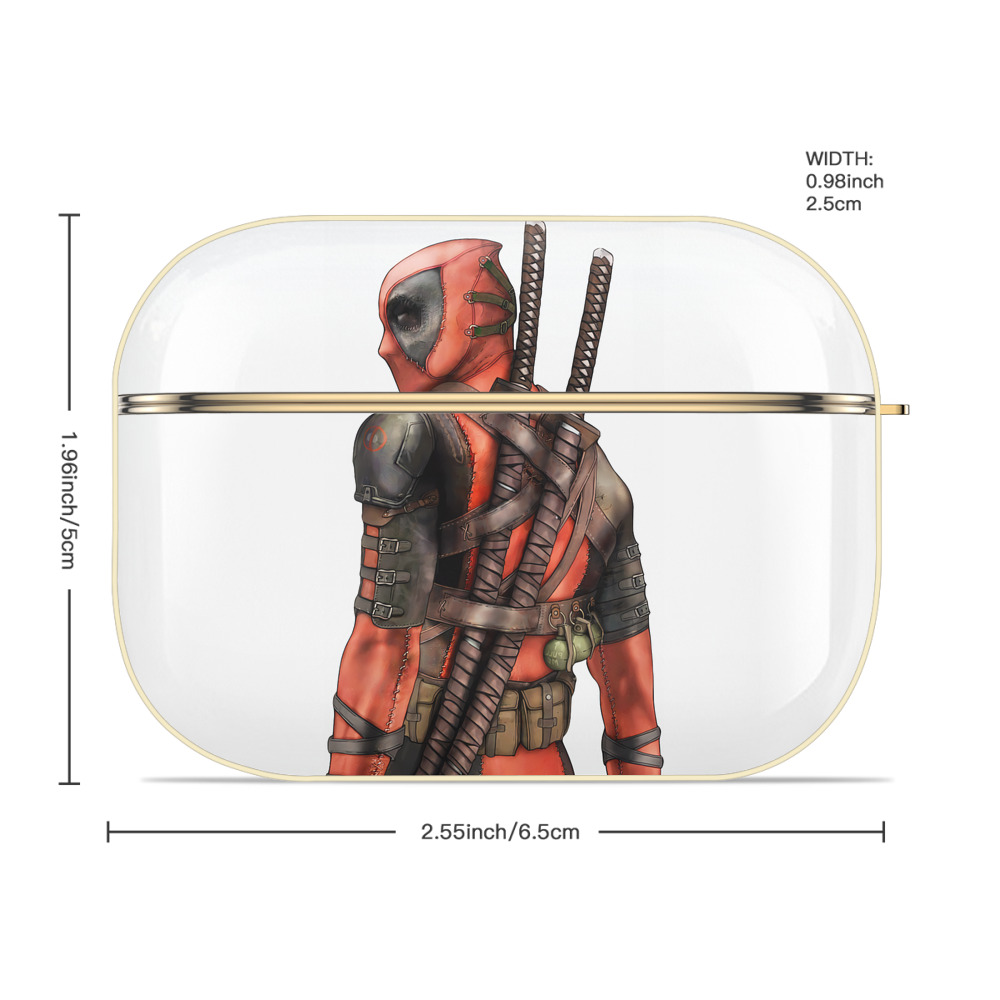 Deadpool デッドプール 【AirPods Pro用】ハードシェル保護ケース｜耐衝撃・防指紋・カラビナ付き商品仕様