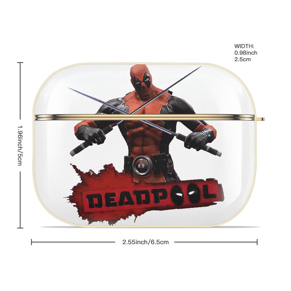Deadpool デッドプール 【AirPods Pro用】ハードシェル保護ケース｜耐衝撃・防指紋・カラビナ付き商品仕様