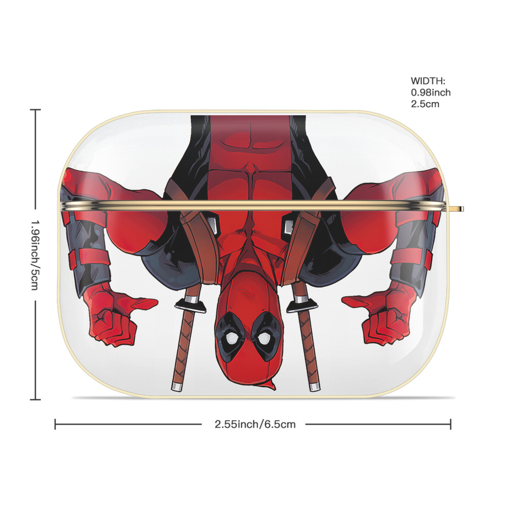 Deadpool デッドプール 【AirPods Pro用】ハードシェル保護ケース｜耐衝撃・防指紋・カラビナ付き商品仕様